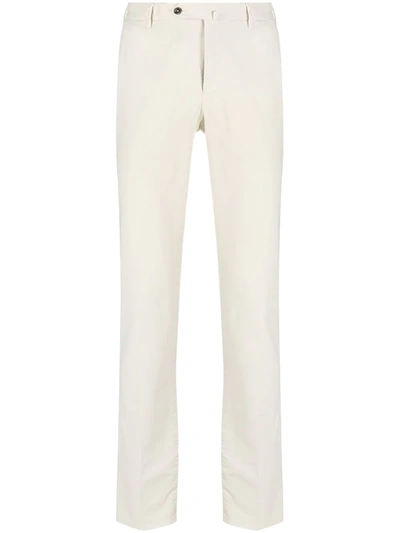 Shop Pt01 Buttoned Straight Leg Trousers In Neutrals