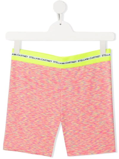 Shop Stella Mccartney Teen Logo Waistband Shorts In Pink