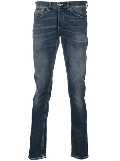 Shop Dondup Whiskered Straight-fit Jeans In Blue