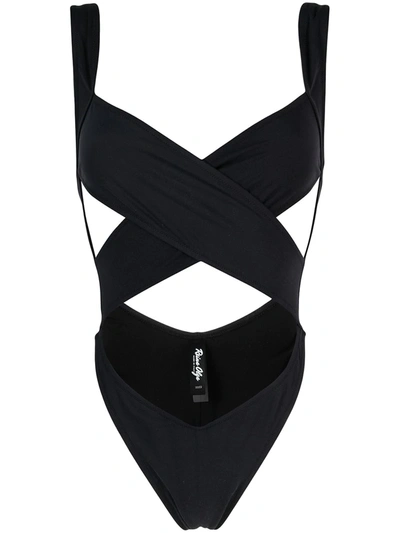 Shop Reina Olga Exotica Criss-cross Swimsuit In Black