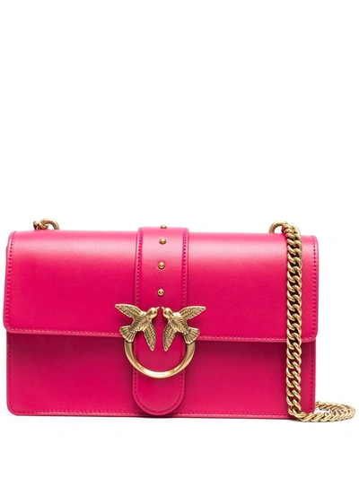 Shop Pinko Classic Love Icon Satchel Bag In Pink
