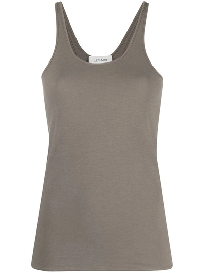 Shop Lemaire Crepe Jersey Tank Top In Grey