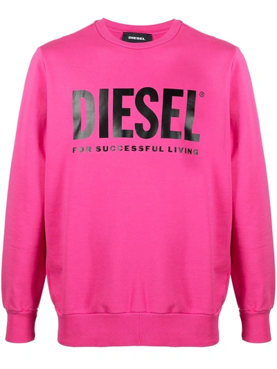 Shop Diesel S-gir-division-logo Sweatshirt In Pink