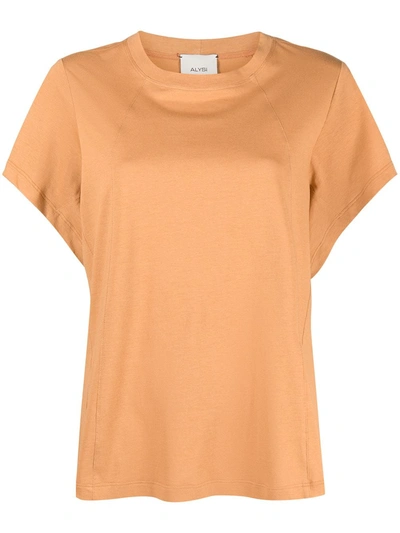 Shop Alysi Batwing Sleeve Cotton T-shirt In Orange