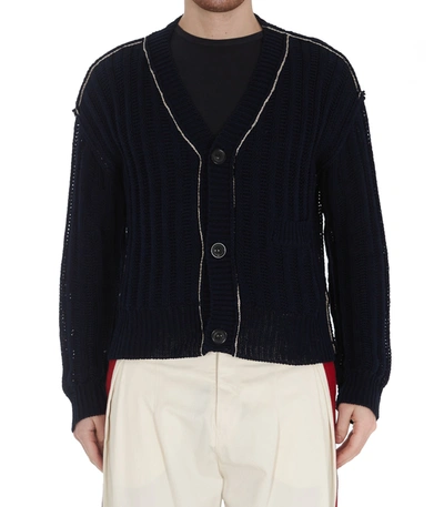 Shop Maison Margiela Cardigan In Navy