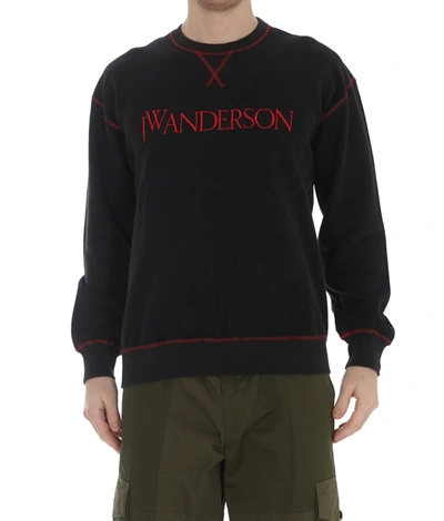 Shop Jw Anderson J.w. Anderson Inside-out Contrast Sweatshirt In Black
