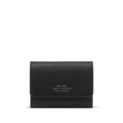 Shop Smythson Compact Purse In Panama In Black