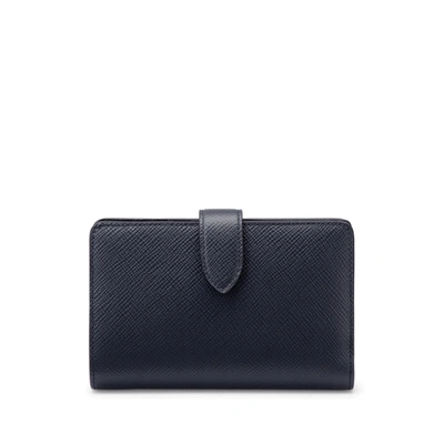Shop Smythson Continental Purse In Panama In Navy