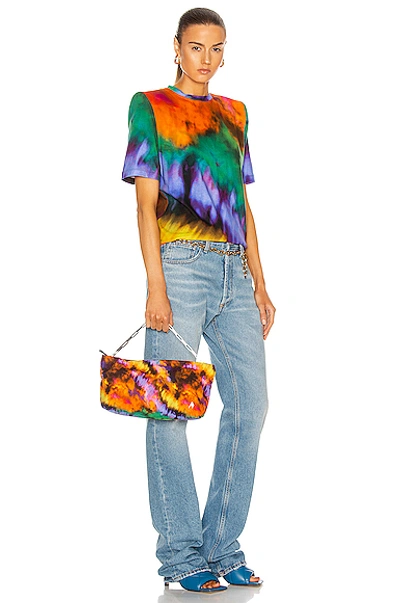 Shop Attico Pouch Bag In Multicolor Tie-dye