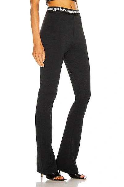 Shop Alexander Wang T Logo Elastic Flared Legging Pant In Black