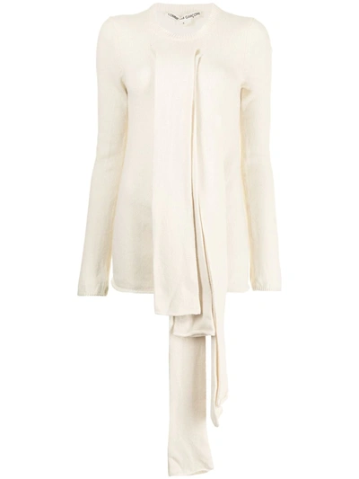Pre-owned Comme Des Garçons Five-flap Fine Knit Jumper In White
