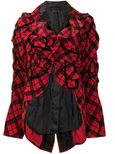 Pre-owned Comme Des Garçons Ruched Heart Motif Jacket In Red