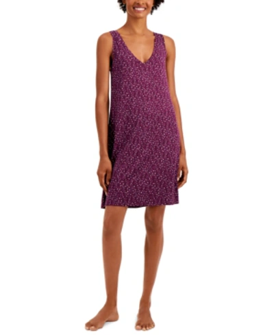 Shop Alfani Knit Super Soft Stretch Nightgown, Created For Macy's In Painted Spots