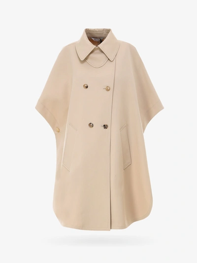 Shop Max Mara Cape In Beige