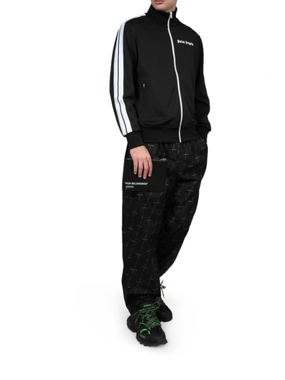 Shop Balenciaga Logo Print Cotton Jogging Pants In Black