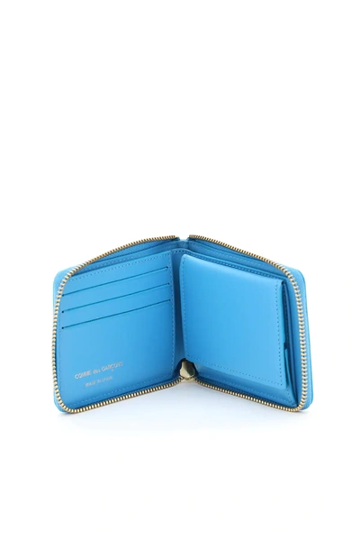 Shop Comme Des Garçons Color Block Wallet In Light Blue
