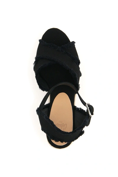 Shop Castaã±er Bromelia Wedge Espadrilles In Black,beige