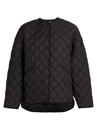 Shop Totême Dublin Quilted Coat In Black