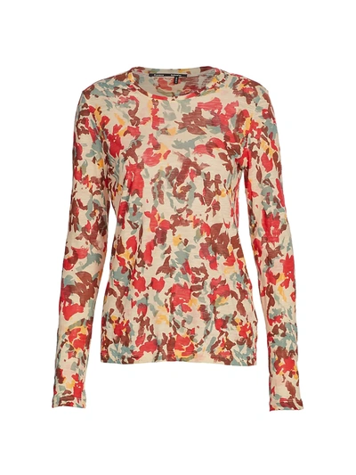 Shop Proenza Schouler Floral Tissue Jersey T-shirt In Red Multi