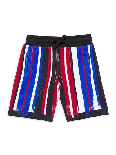 Shop Dolce & Gabbana Little Boy's & Boy's Brushstroke Shorts In Red White Blue