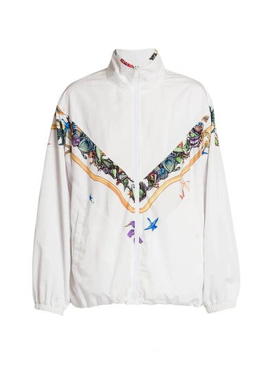 Shop Versace Tresor De La Mer Track Jacket In White Multi
