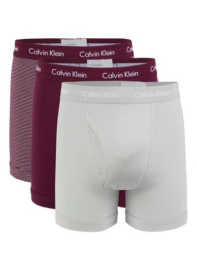 Shop Calvin Klein Underwear 3-pack Stretch Cotton Briefs In Medium Grey