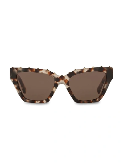 Shop Valentino Va4046 Solid Red 53mm Cat Eye Sunglasses In Brown