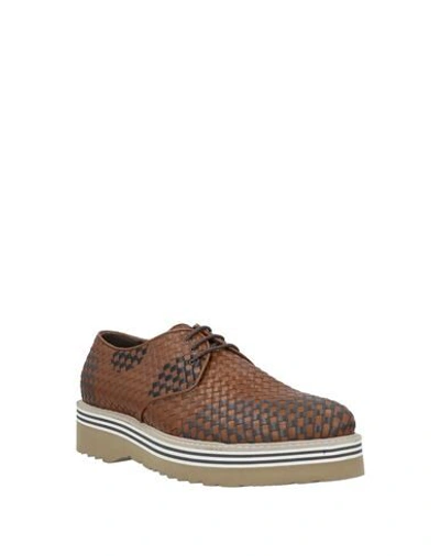 Shop Alberto Guardiani Lace-up Shoes In Tan