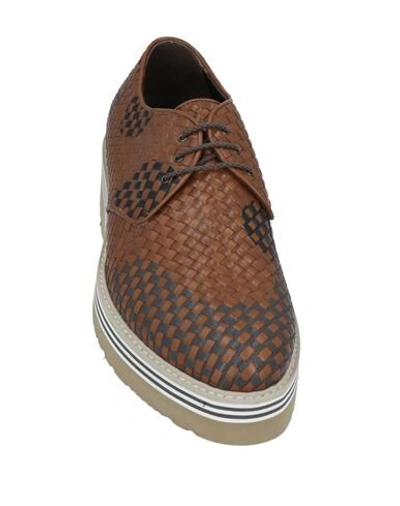 Shop Alberto Guardiani Lace-up Shoes In Tan
