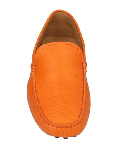 Shop Tod's Man Loafers Orange Size 11.5 Soft Leather