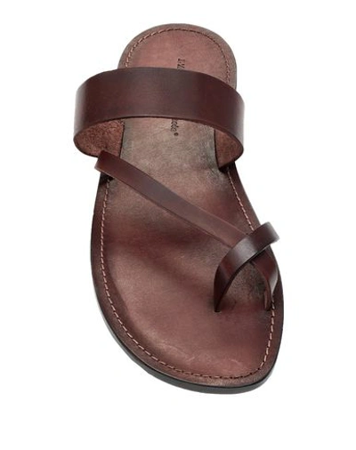 Shop L'artigiano Del Cuoio Man Thong Sandal Brown Size 9 Soft Leather