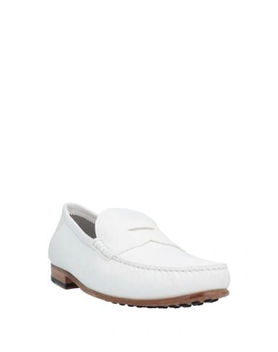 Shop Tod's Man Loafers White Size 8.5 Calfskin
