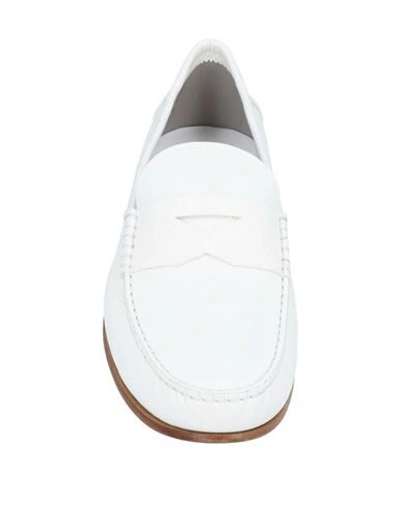 Shop Tod's Man Loafers White Size 8.5 Calfskin