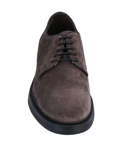 Shop A.testoni Lace-up Shoes In Dove Grey