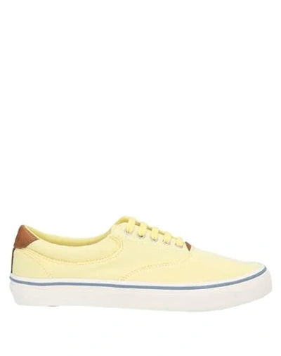 Shop Polo Ralph Lauren Sneakers In Light Yellow