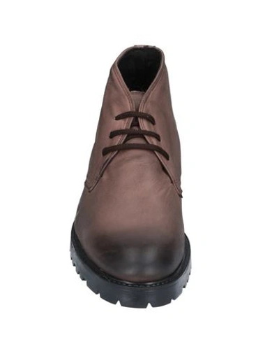 Shop P138 Ankle Boots In Dark Brown