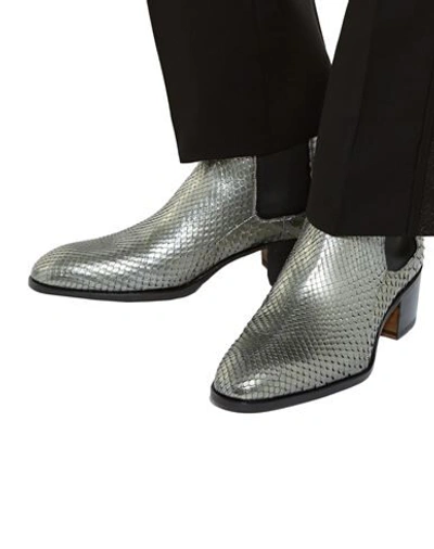Shop Tom Ford Ankle Boots In Silver