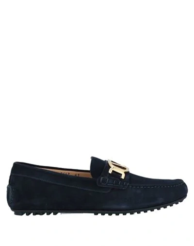 Shop Versace Loafers In Dark Blue