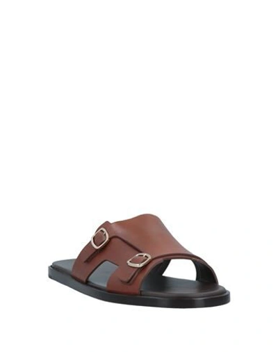 Shop Santoni Man Sandals Brown Size 11.5 Soft Leather