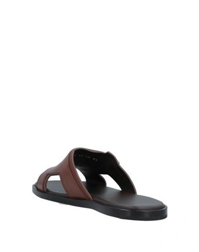 Shop Santoni Man Sandals Brown Size 11.5 Soft Leather