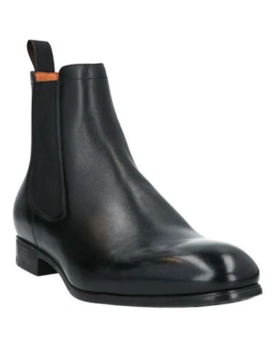 Santoni Ankle-length Leather Chelsea Boots In Black