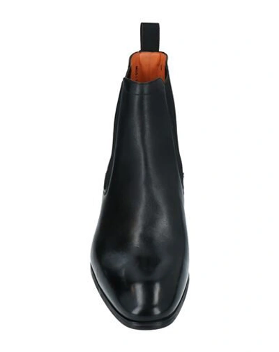 Santoni Ankle-length Leather Chelsea Boots In Black