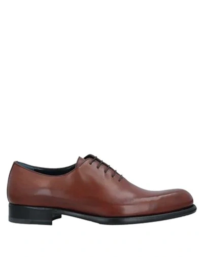 Shop A.testoni Lace-up Shoes In Cocoa