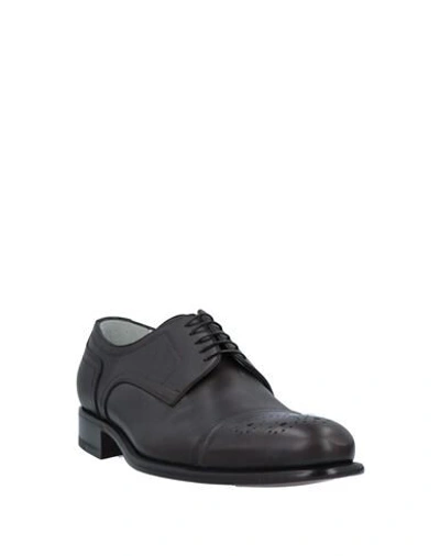 Shop A.testoni Lace-up Shoes In Dark Brown