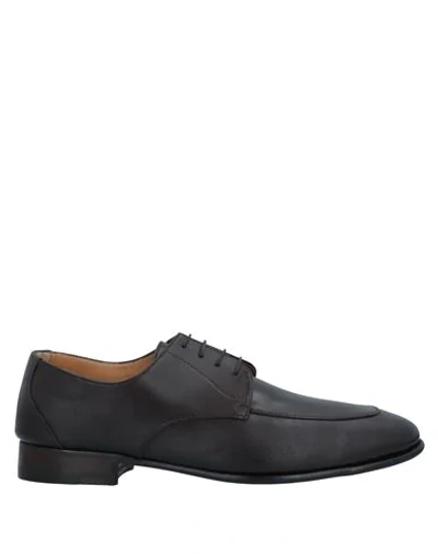 Shop A.testoni A. Testoni Man Lace-up Shoes Dark Brown Size 8.5 Calfskin