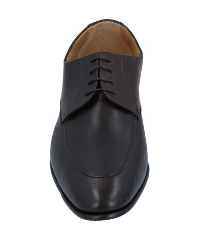 Shop A.testoni A. Testoni Man Lace-up Shoes Dark Brown Size 8.5 Calfskin