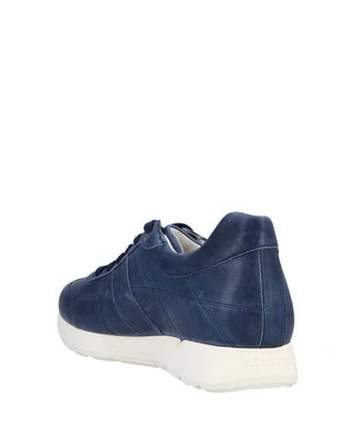 Shop A.testoni A. Testoni Man Sneakers Slate Blue Size 7 Lambskin