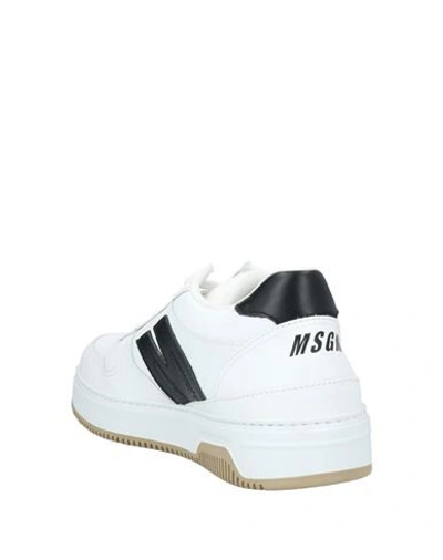 Shop Msgm Man Sneakers White Size 11 Soft Leather