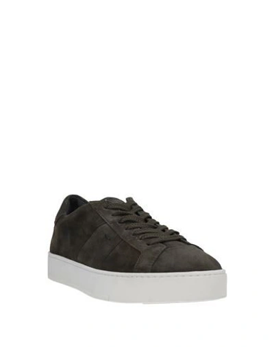 Santoni Man Sneakers Dark Green Size 8.5 Leather In Dark Green