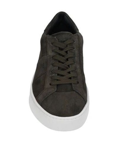 Santoni Man Sneakers Dark Green Size 8.5 Leather In Dark Green